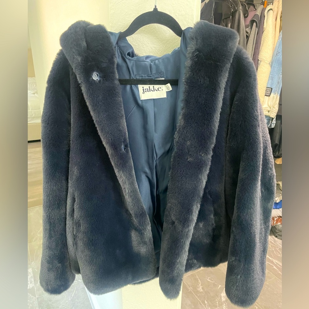 Jakke faux fur hooded coat